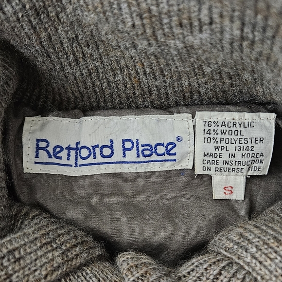 Retford Place Women's wool Button up Cardigan Sweater Turtleneck scandinavian - Picture 10 of 10